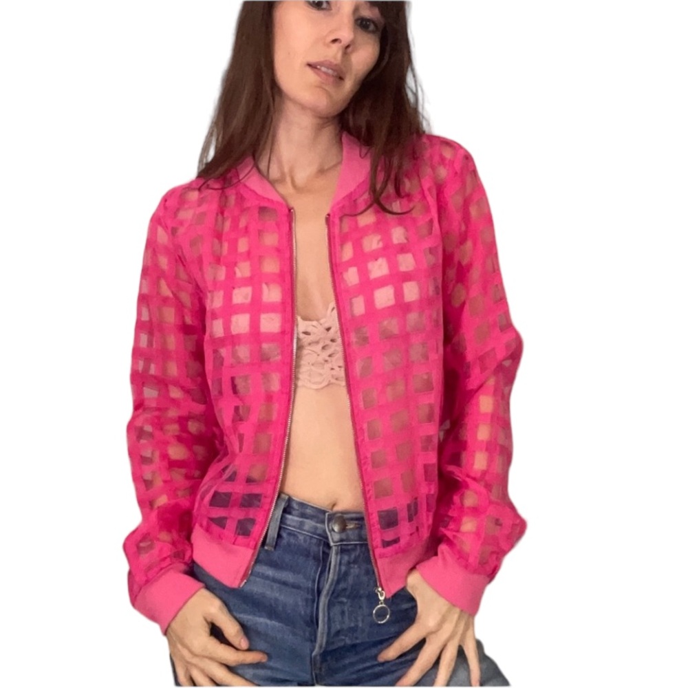 Hot Pink Sheer Jacket